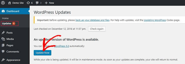 BEIT update version WordPress